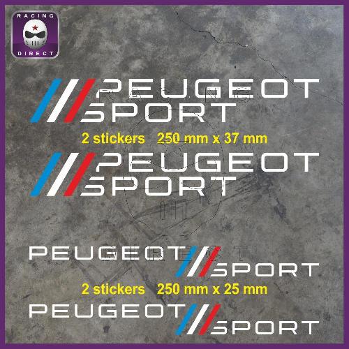 4 adesivi PEUGEOT SPORT blu bianco rosso PEUGEOT