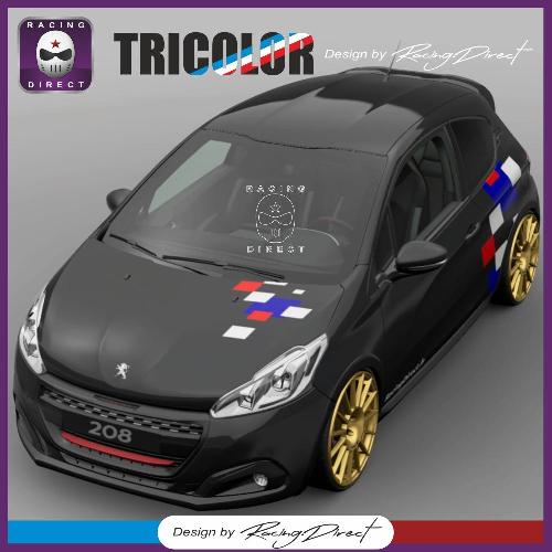  TRICOLOR grafica adesivi completa dell'auto PEUGEOT PEUGEOT