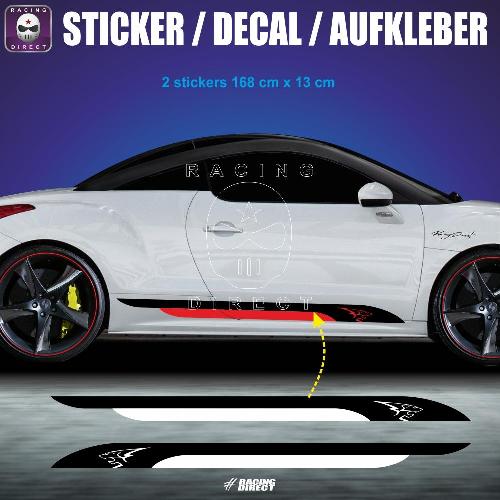 RCZ zweifarbig Seitenstreifen Aufbleber 168 cm PEUGEOT