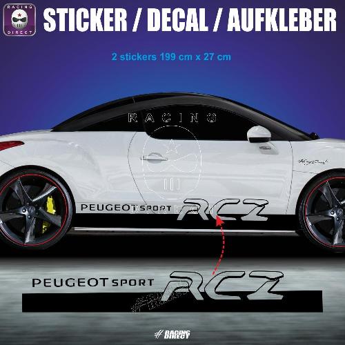 PEUGEOT SPORT RCZ racing Seitenstreifen Aufbleber 199 cm PEUGEOT