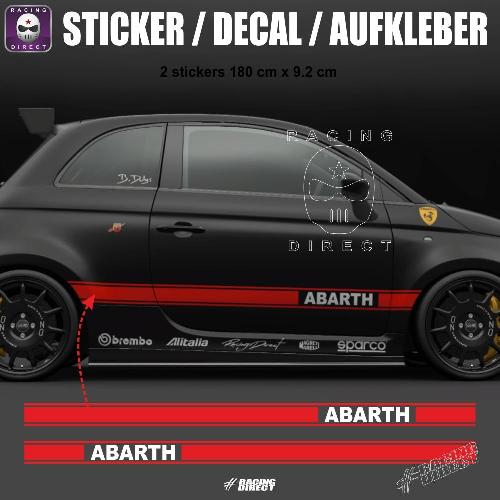 Autocollant bande ABARTH bicolore FIAT 500 FIAT ABARTH