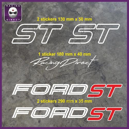 FORD ST 29 cm sticker decal (5 stickers) FORD