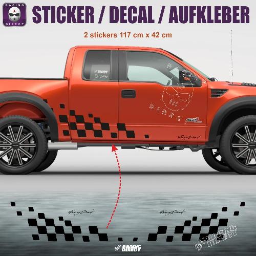 FORD RANGER chequered flag sticker decal kit 117 cm FORD