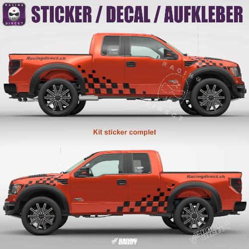 Kit complet autocollant damier pour FORD RANGER FORD