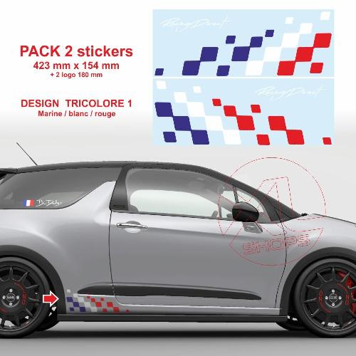 CITROEN RACING tricolour Racing chequered flag sticker decal 42 cm 