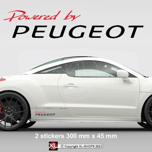 2 sticker decal Powered by PEUGEOT PEUGEOT SPORT