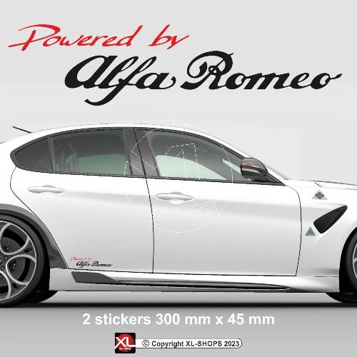 2 adesivi Powered by ALFA ROMEO ALFA ROMEO