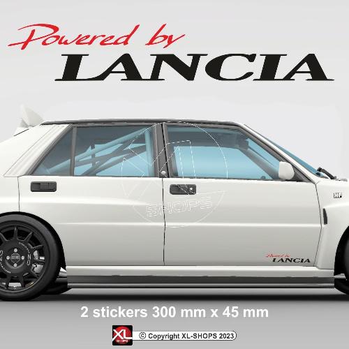 2 sticker decal Powered by LANCIA LANCIA